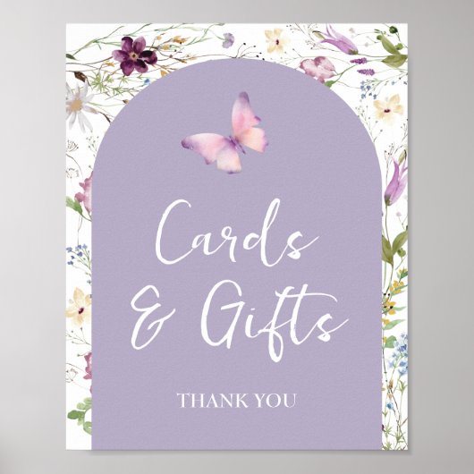 Wildblume Wild ONE Butterfly Garden Cards & Gifts Poster (Vorne)