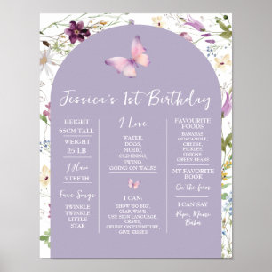 Wildblume Wild ONE Butterfly Garden Meilenstein Poster