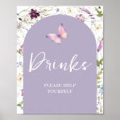 Wildblume Wild ONE Butterfly Garden Party Drinks Poster (Vorne)