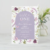 Wildblume Wild ONE Butterfly Garden Party Einladung (Stehend Vorderseite)