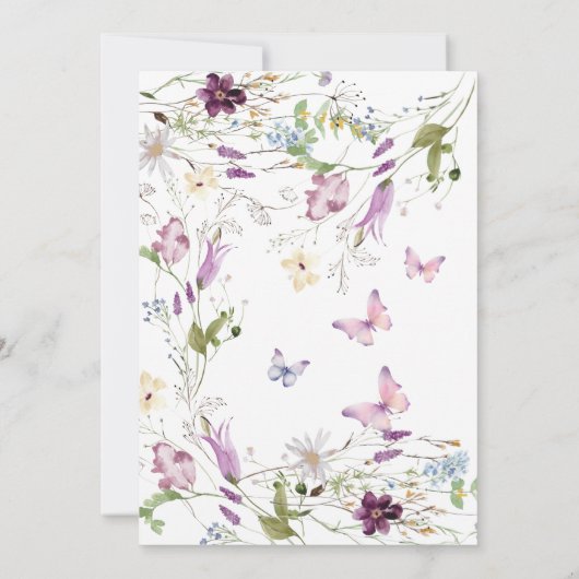 Wildblume Wild ONE Butterfly Garden Party Einladung (Rückseite)
