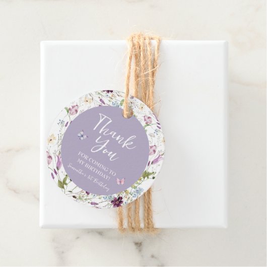 Wildblume Wild ONE Butterfly Garden Party Geschenkanhänger (Beispiel)