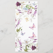 Wildblume Wild ONE Butterfly Garden Party Menü Menükarte (Rückseite)