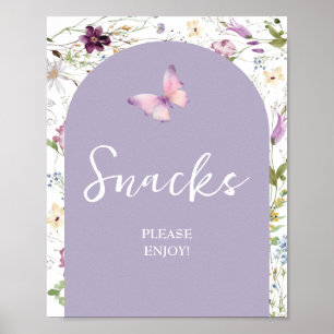 Wildblume Wild ONE Butterfly Garden Party Snacks Poster