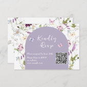 Wildblume Wild ONE Butterfly Garden Qr Rsvp Card Dankeskarte (Vorne/Hinten)