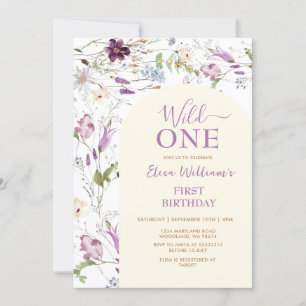 Wildblume Wild ONE Butterfly Geburtstag Einladung