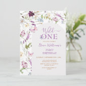 Wildblume Wild ONE Butterfly Geburtstag Einladung (Stehend Vorderseite)