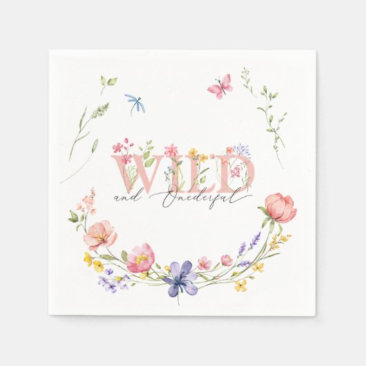Wildblume Wild & Onederful Geburtstag Serviette (Vorderseite)