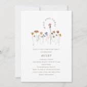 Wildblume Wild und Drei Geburtstagsparty Einladung (Vorderseite)