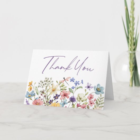 Wildblume Wilde Blume Blumengarten Dankeskarte (Vorderseite)