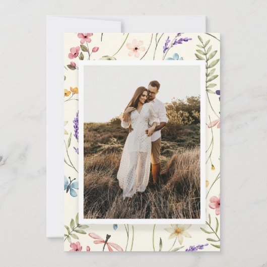 Wildblume Wilde Blume Blumengarten Geplantes Foto Dankeskarte (Rückseite)