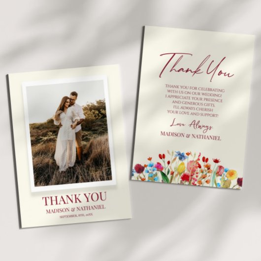 Wildblume Wilde Blume Blumengarten Geplantes Foto Dankeskarte