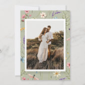 Wildblume Wilde Blume Blumengarten Geplantes Foto Dankeskarte (Rückseite)