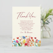 Wildblume Wilde Blume Blumengarten Kinderdusche Dankeskarte (Stehend Vorderseite)