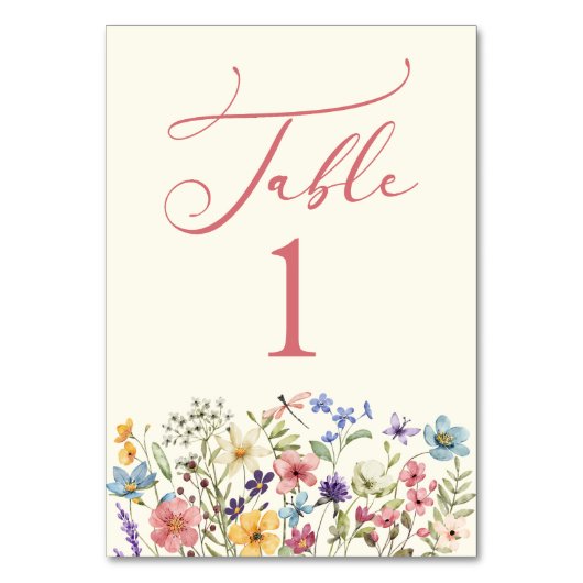 Wildblume Wilde Blume Blumengarten Party Tischnummer (Rückseite)