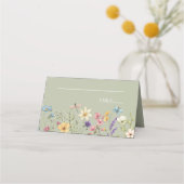 Wildblume Wilde Blume Blumenhochzeit Platzkarte (Vorderseite)
