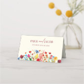 Wildblume Wilde Blume Blumenhochzeit Platzkarte (Rückseite)