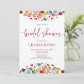Wildblume Wilde Blume Blumenstrauß Brautparty Einladung (Stehend Vorderseite)