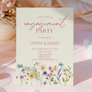 Wildblume Wilde Blume florale Engagement Partei Einladung
