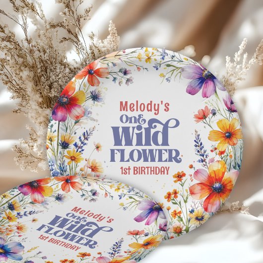 Wildblume Wilde Eins 1. Geburtstag Pappteller