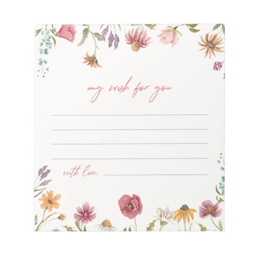 Wildblume will Notecards | WILDBLUME Notizblock (Vorderseite)