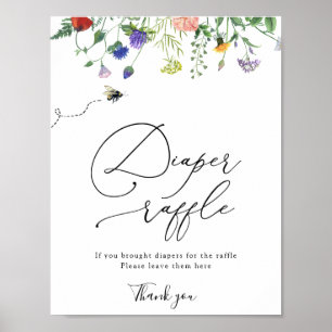 Wildblume Windeln Duschkopf-Poster Poster