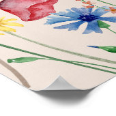 Wildblume Windeln Raffle Babydusche Poster (Ecke)