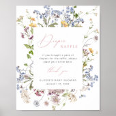 Wildblume Windeln Raffle Schildkröte Bläschen Baby Poster (Vorne)