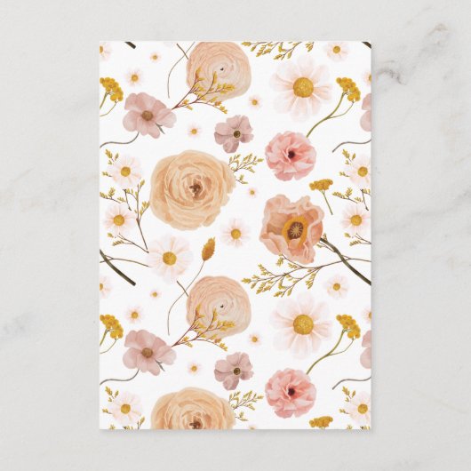 Wildblume Windelrad-Ticket , Bohemische Dusche Begleitkarte (Rückseite)