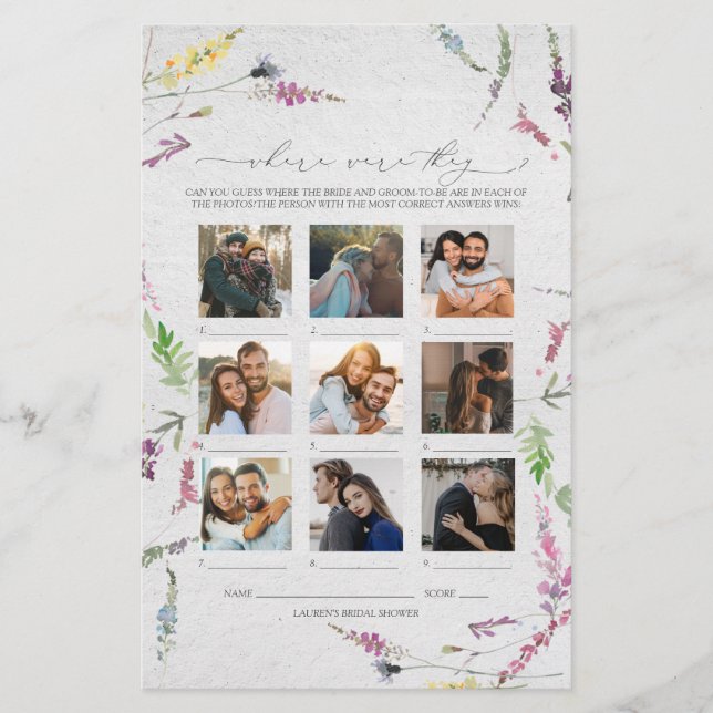 Wildblume, wo sie Brautparty spielen (Vorderseite)