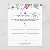 Wildblume | Wo waren sie? | Spiele (Vorderseite)