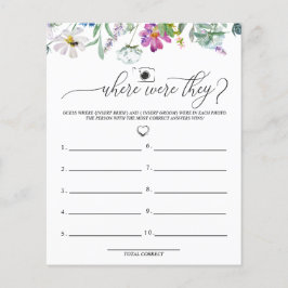 Wildblume | Wo waren sie? | Spiele