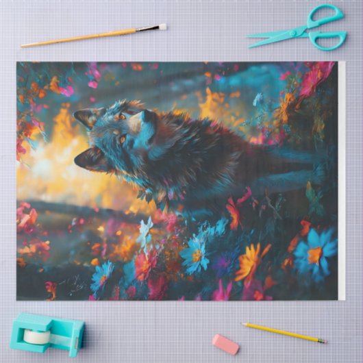Wildblume Wolf Seidenpapier (Basteln)