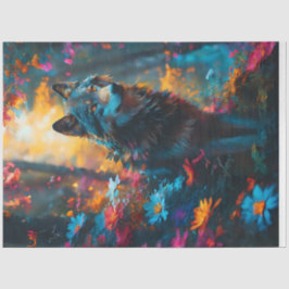 Wildblume Wolf Seidenpapier