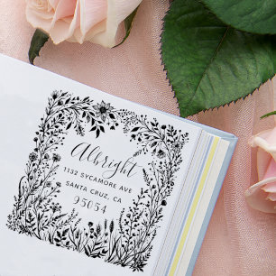 Wildblume Wonderland Familienname Rücksendeadresse Gummistempel