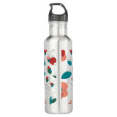 Wildblume Wonderland | Stilisierte Blume Edelstahlflasche (Rückseite)