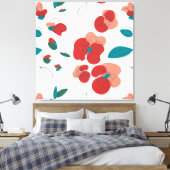 Wildblume Wonderland | Stilisierte Blume Leinwanddruck (Insitu (Schlafzimmer))