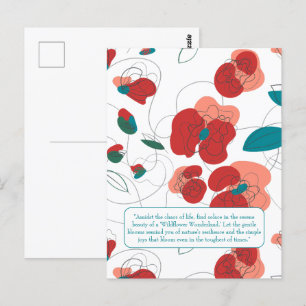 Wildblume Wonderland Stilisierte Blume Postkarte