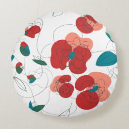 Wildblume Wonderland | Stilisierte Blume Rundes Kissen