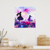 Wildblume Wonderland Wasserfarbe Poster (Küche)