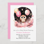 Wildblume Woodland Dreamy Girl Babydusche Einladung (Vorne/Hinten)