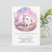 Wildblume Woodsy Wolf Babydusche Einladung (Stehend Vorderseite)