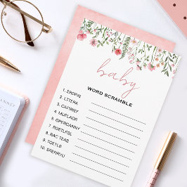 Wildblume Wortwahl verschrottet Babydusche Hinweiskarte