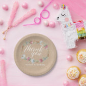 Wildblume Wraath on Kraft Country Wedding Pappteller (Party)