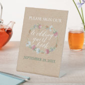 Wildblume Wraath on Kraft Country Wedding Sockelschild (In Situ)