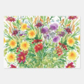 Wildblume Wrapping Paper Flat Sheet Set 3 Geschenkpapier Set (Vorderseite 3)