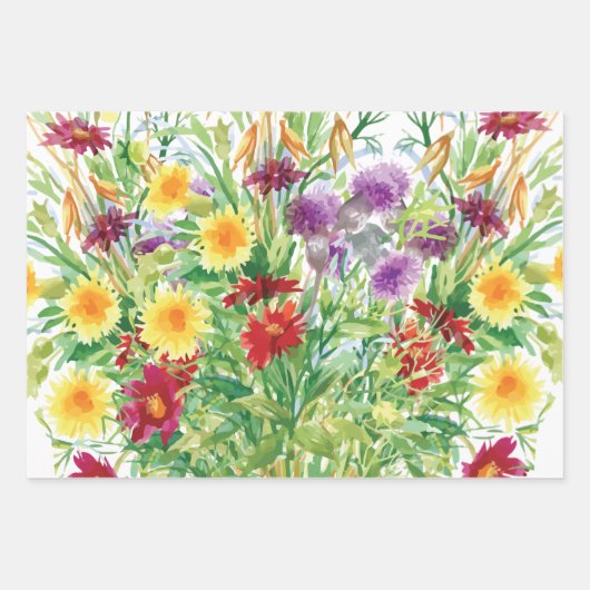 Wildblume Wrapping Paper Flat Sheet Set 3 Geschenkpapier Set (Vorderseite 3)