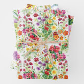 Wildblume Wrapping Paper Flat Sheet Set 3 Geschenkpapier Set (Beispiel)
