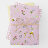 Wildblume Wrapping Paper Set von 3 Geschenkpapier Set (Beispiel)