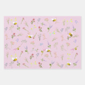 Wildblume Wrapping Paper Set von 3 Geschenkpapier Set (Vorderseite)